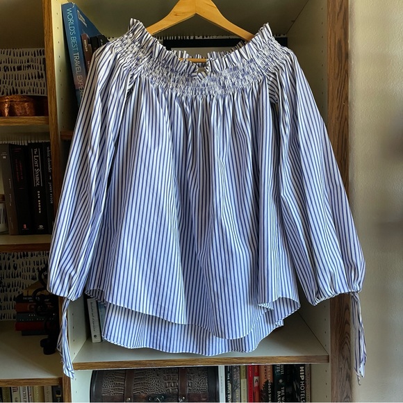 Caroline Constas Striped off Shoulder Lou Top Blouse - Picture 2 of 11